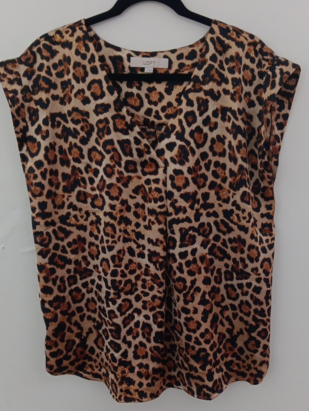 LOFT Leopard Print Cap Sleeve Blouse #3880